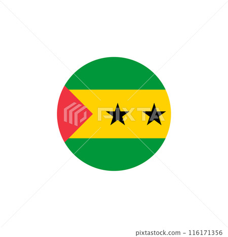 Round Sao Tomo and Principie flag emblem design element 116171356