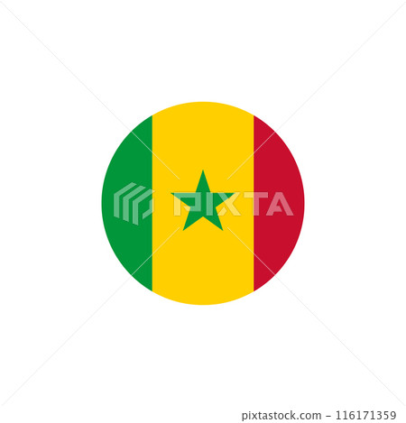 Round Senegal flag emblem design element 116171359