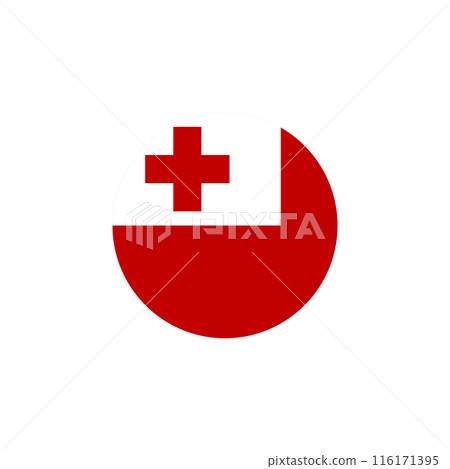 Round Tonga flag emblem design element 116171395
