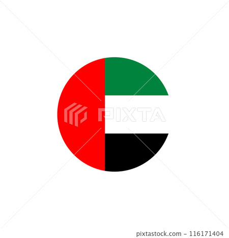Round UAE flag emblem design element Round UAE flag emblem design element 116171404