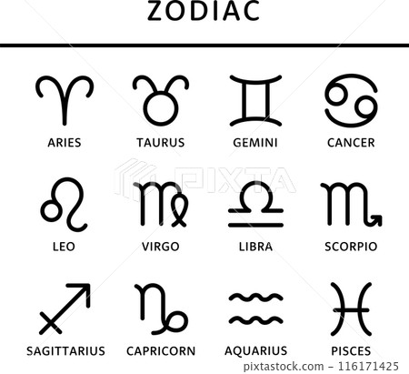 Zodiac symbol icon set 116171425