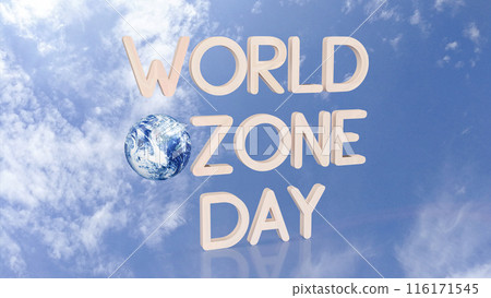 The earth and text for world ozone day concept 3d rendering. The earth and text for world ozone day concept 3d rendering. 116171545