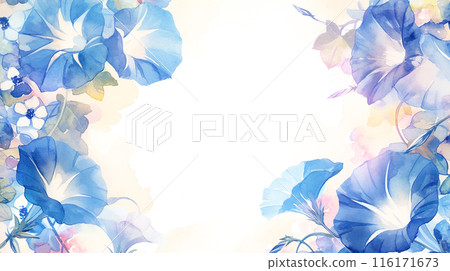 牽牛花水彩插圖框架背景 牽牛花水彩插圖框架背景 116171673
