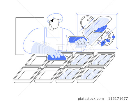 Packing food abstract concept vector illustration. 116171677