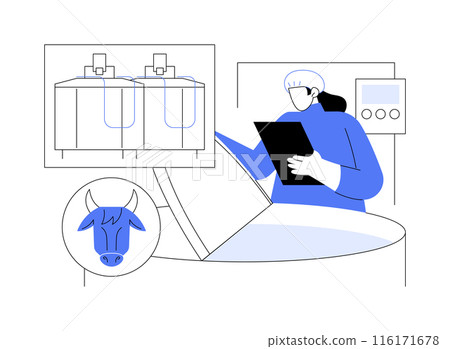 Milk pasteurization abstract concept vector illustration. 116171678