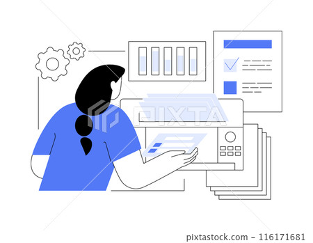 Ballot scanning abstract concept vector illustration. Ballot scanning abstract concept vector illustration. 116171681
