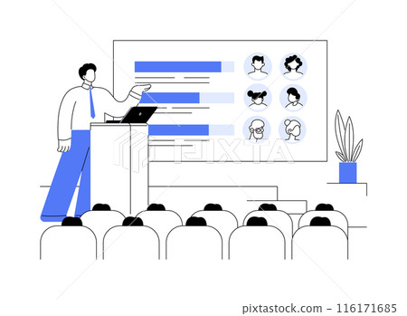 Survey data presentation abstract concept vector illustration. 116171685