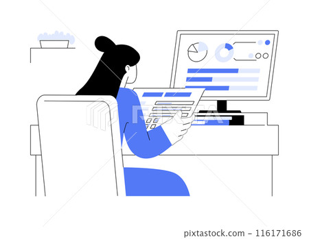 Survey data visualization abstract concept vector illustration. 116171686