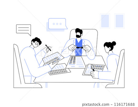 Panel survey abstract concept vector illustration. 116171688