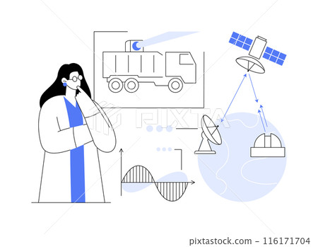 High-energy lasers abstract concept vector illustration. 116171704