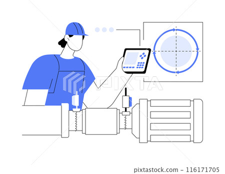 Alignment and measurement lasers abstract concept vector illustration. Alignment and measurement lasers abstract concept vector illustration. 116171705