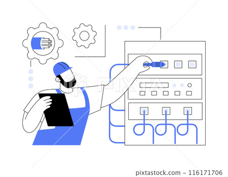 Fibre-optic communication systems abstract concept vector illustration. Fibre-optic communication systems abstract concept vector illustration. 116171706