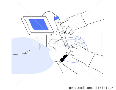 Medical laser application abstract concept vector illustration. 116171707