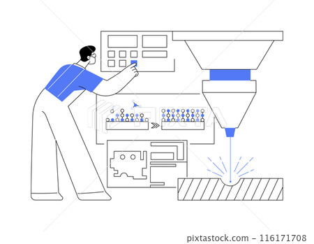 Cutting lasers abstract concept vector illustration. Cutting lasers abstract concept vector illustration. 116171708