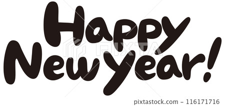 "Happy New Year" New Year's card text material "Happy New Year" New Year's card text material 116171716