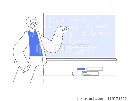 Teaching physics abstract concept vector illustration. 116171722