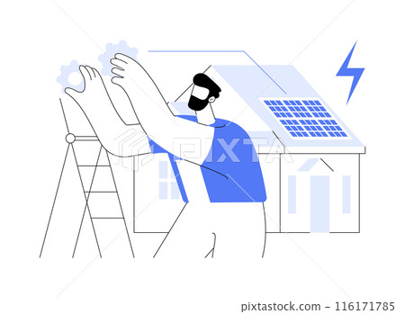 Residential solar panel abstract concept vector illustration. 116171785