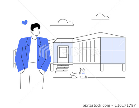 Shipping container home abstract concept vector illustration. 116171787
