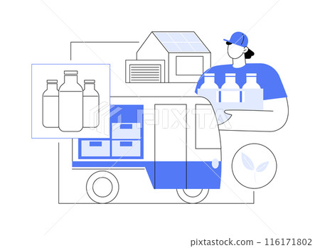 Electric milk float abstract concept vector illustration. 116171802