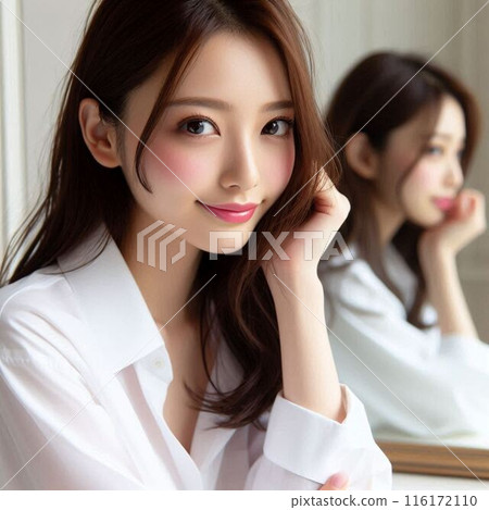 Woman wearing a white shirt 116172110