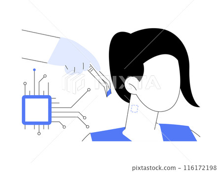 Neural chip implants abstract concept vector illustration. 116172198