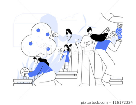 U-Pick farms abstract concept vector illustration. 116172324
