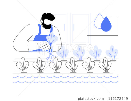 Hydroponic greens farm abstract concept vector illustration. 116172349