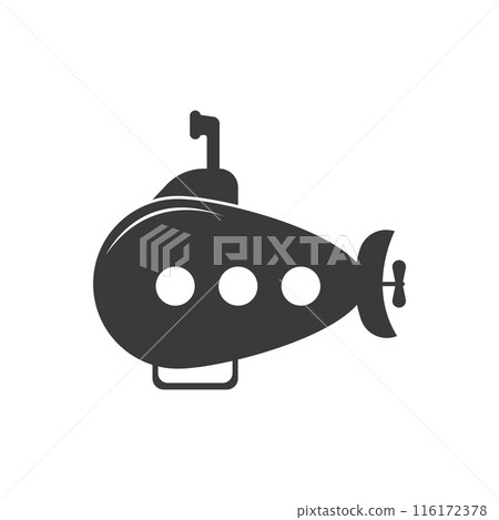 Submarine icon flat design 116172378