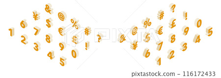 等距字體數字（黃色） 116172433