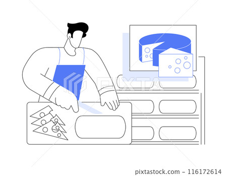 Cheese production abstract concept vector illustration. 116172614
