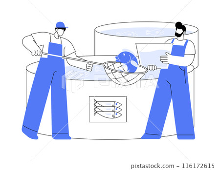 Harvest fish abstract concept vector illustration. 116172615