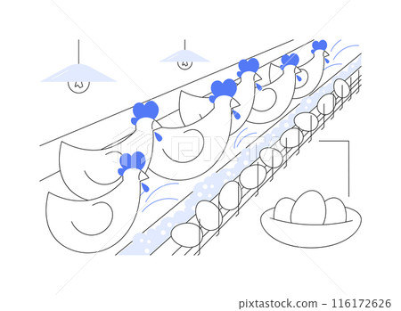 Egg production abstract concept vector illustration. 116172626