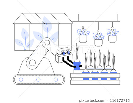 Robotic greenhouse abstract concept vector illustration. Robotic greenhouse abstract concept vector illustration. 116172715