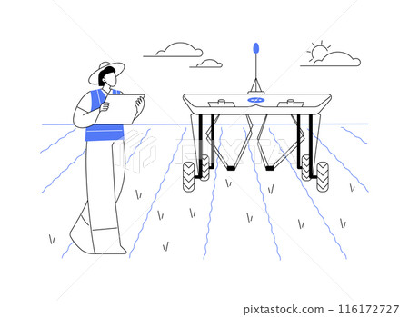 Weed control robots abstract concept vector illustration. Weed control robots abstract concept vector illustration. 116172727