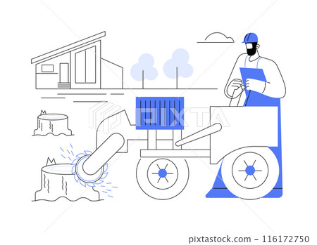 Stump removal abstract concept vector illustration. Stump removal abstract concept vector illustration. 116172750