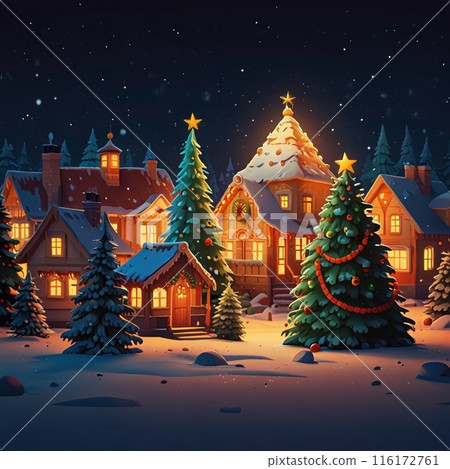 與大樹的聖誕城市景觀 116172761