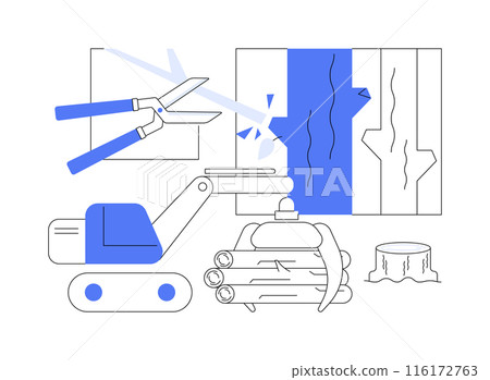 Delimbing abstract concept vector illustration. 116172763
