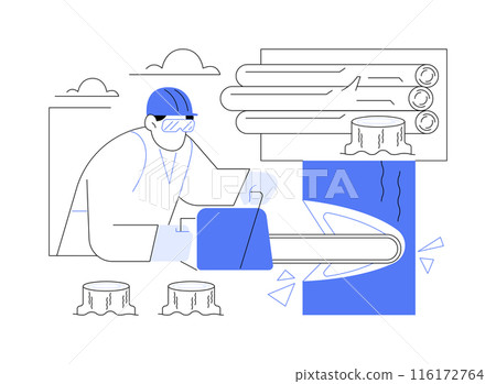 Felling trees abstract concept vector illustration. 116172764