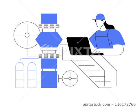 Gas well abstract concept vector illustration. 116172766