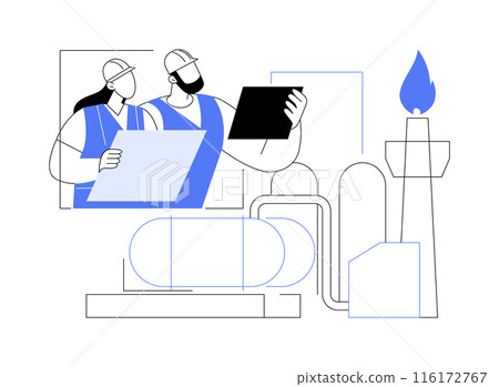 Natural gas plant abstract concept vector illustration. 116172767