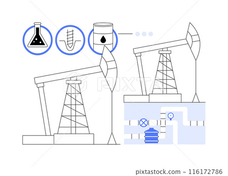 Oil rig abstract concept vector illustration. 116172786