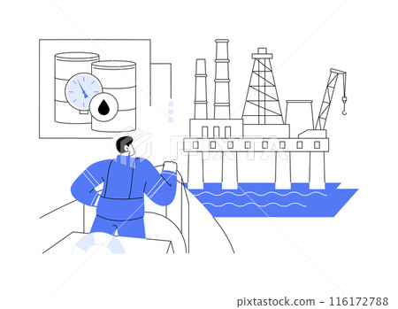 Offshore drilling abstract concept vector illustration. 116172788