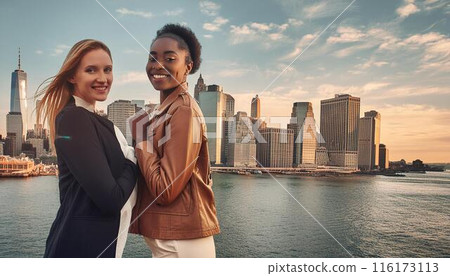 New York cityscape and foreign women 116173113