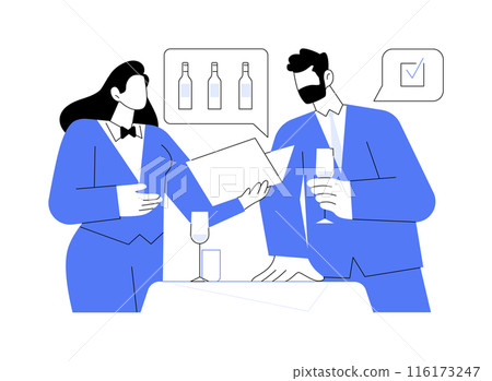 Wine suggestions abstract concept vector illustration. Wine suggestions abstract concept vector illustration. 116173247