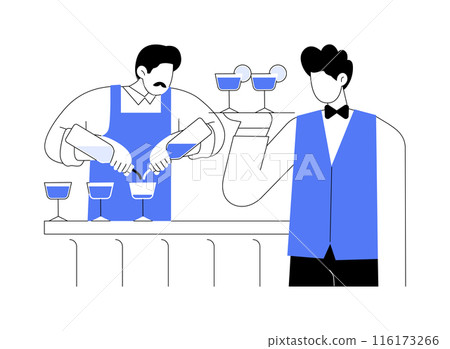 Bar teamwork abstract concept vector illustration. Bar teamwork abstract concept vector illustration. 116173266
