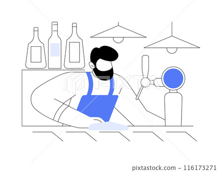 Cleaning bar surfaces abstract concept vector illustration. 116173271
