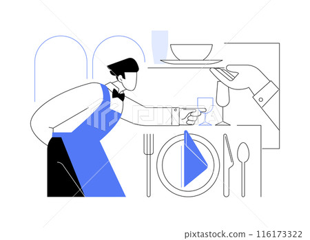 Table setting abstract concept vector illustration. 116173322