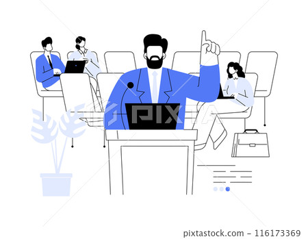 Local government meeting abstract concept vector illustration. 116173369