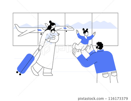 Family reunification abstract concept vector illustration. 116173379