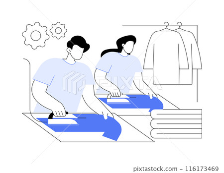 Hand irons abstract concept vector illustration. 116173469